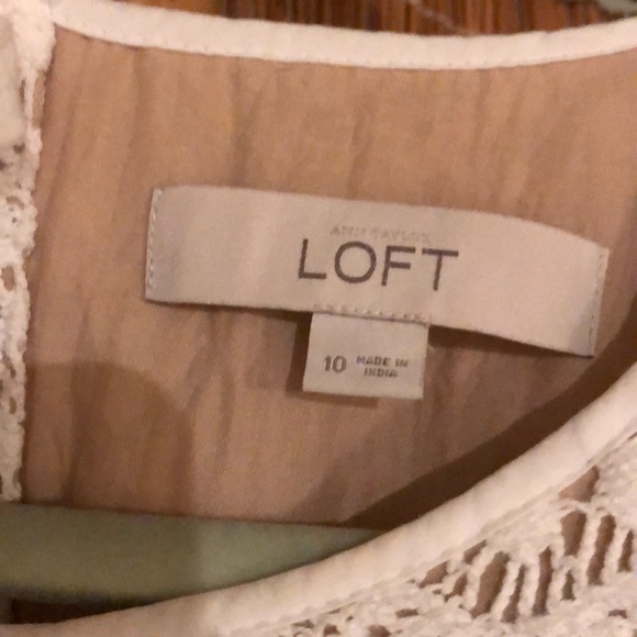 Loft white cotton lace overlay dress size 10 - Picture 2 of 3